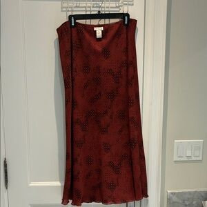 Paniz Red Patterned A-Line Skirt🔆